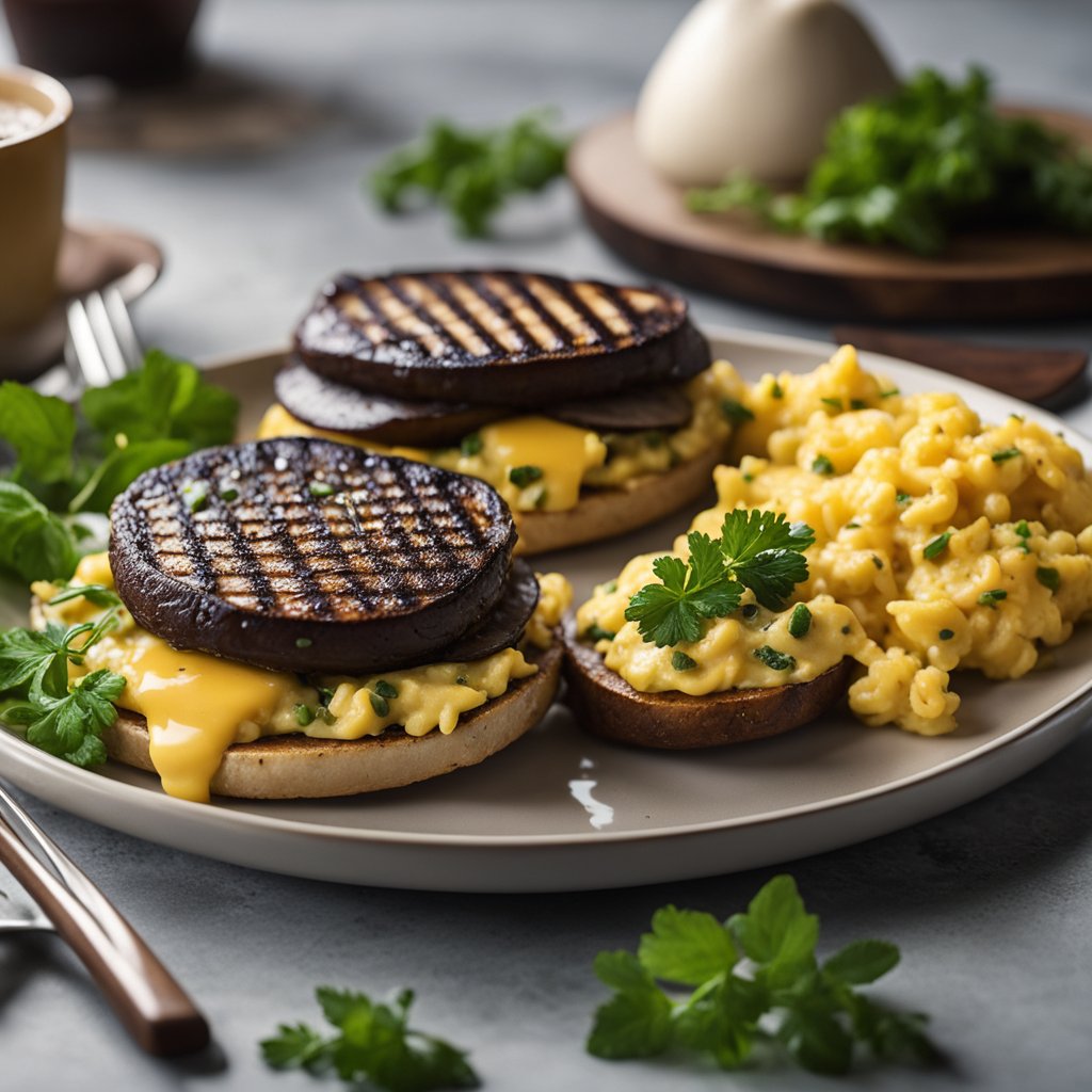 vegan steak and eggs portabello