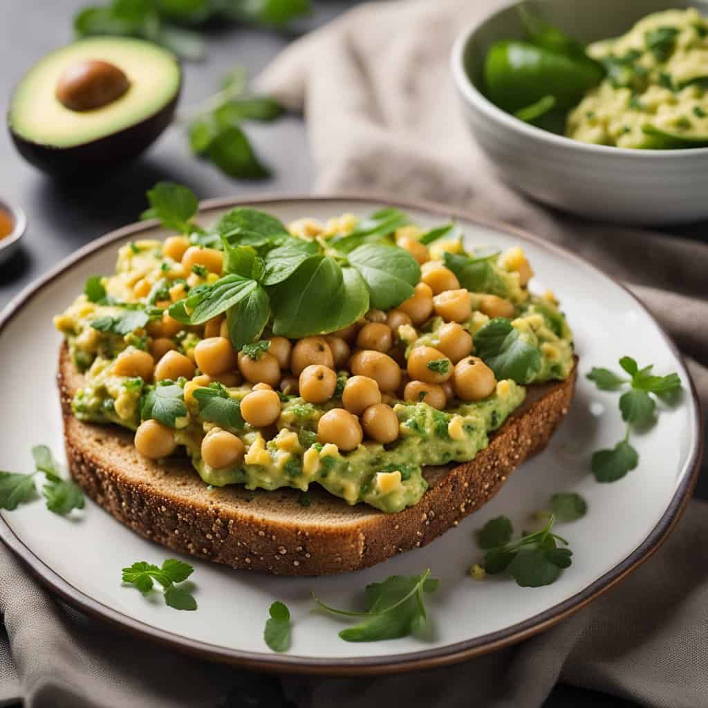 Avocado Toast with Chickpea Scramble