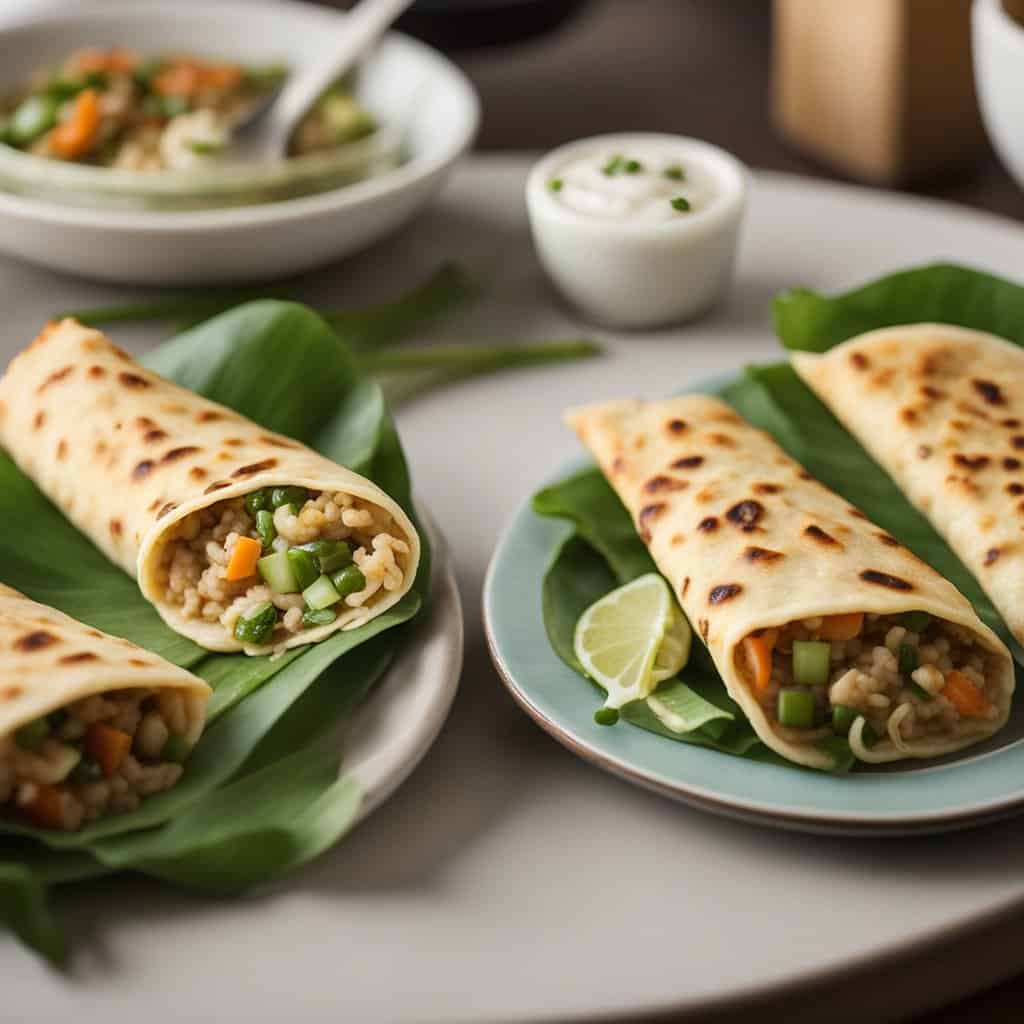 Taiwanese Green Onion Pancake Wraps